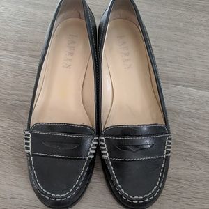 Ralph Lauren Black Leather Loafers sz 5